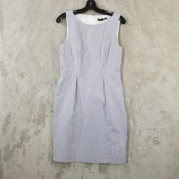 summer party dress Women's Estoria Dress in Blue Seersucker